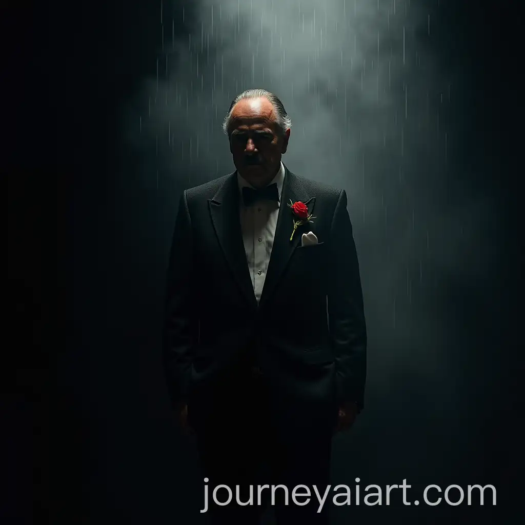 Godfather-in-a-Suit-Standing-in-Rain-with-BMW