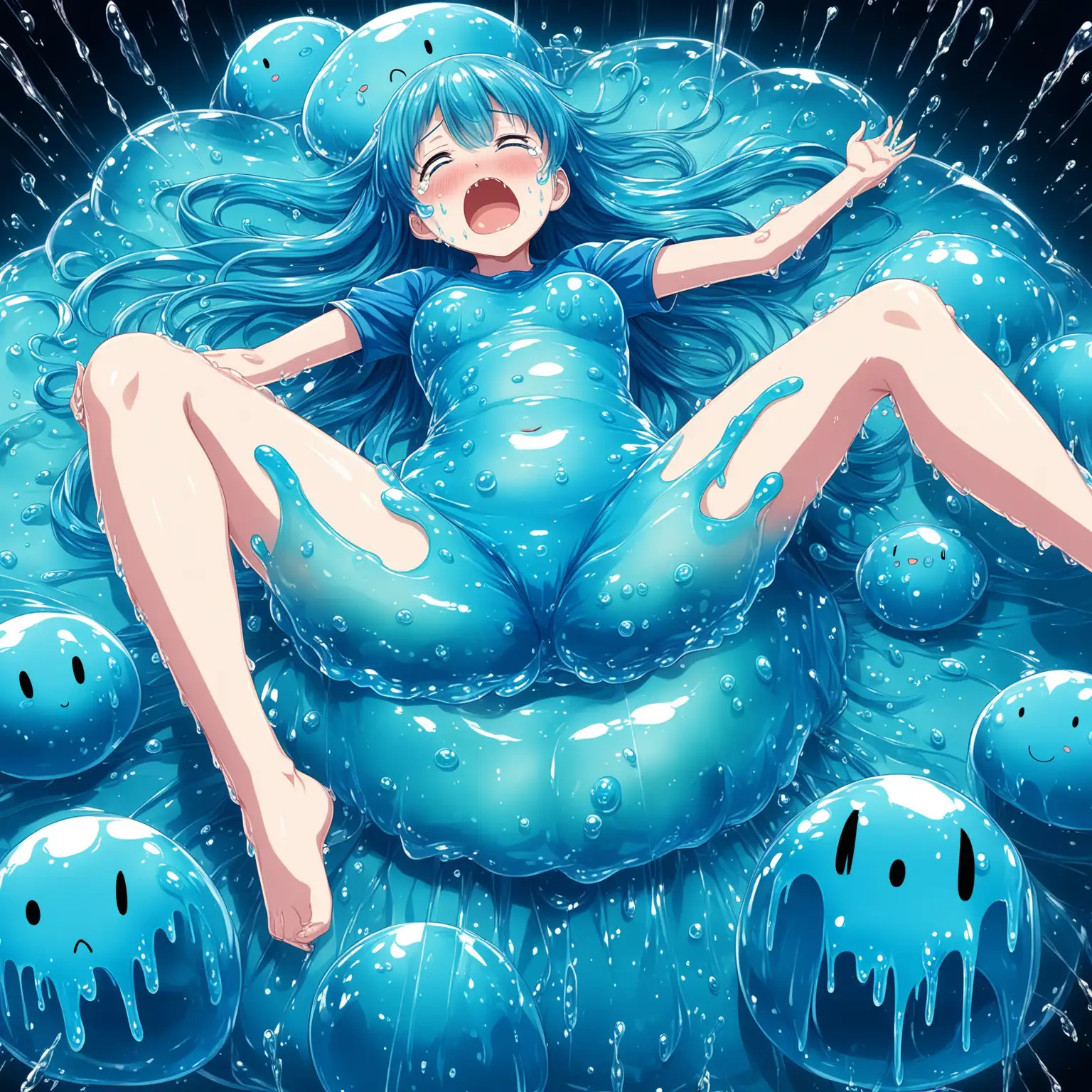 Excited-Abundant-Slime-Girl-with-Transparent-Blue-Body-in-Anime-Style