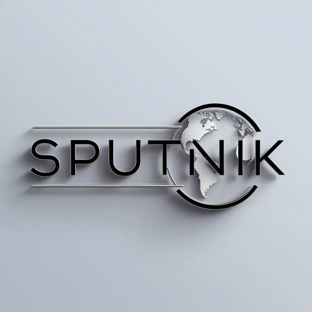 Logo Design for Sputnik Minimalistic Earth Symbol on Clear Background ...