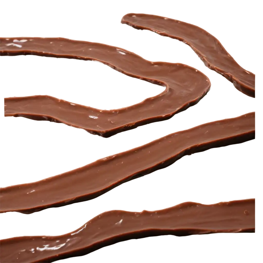 Gooey-Fudge-Flowing-Line-PNG-on-White-Background-Perfect-for-HighQuality-Visuals