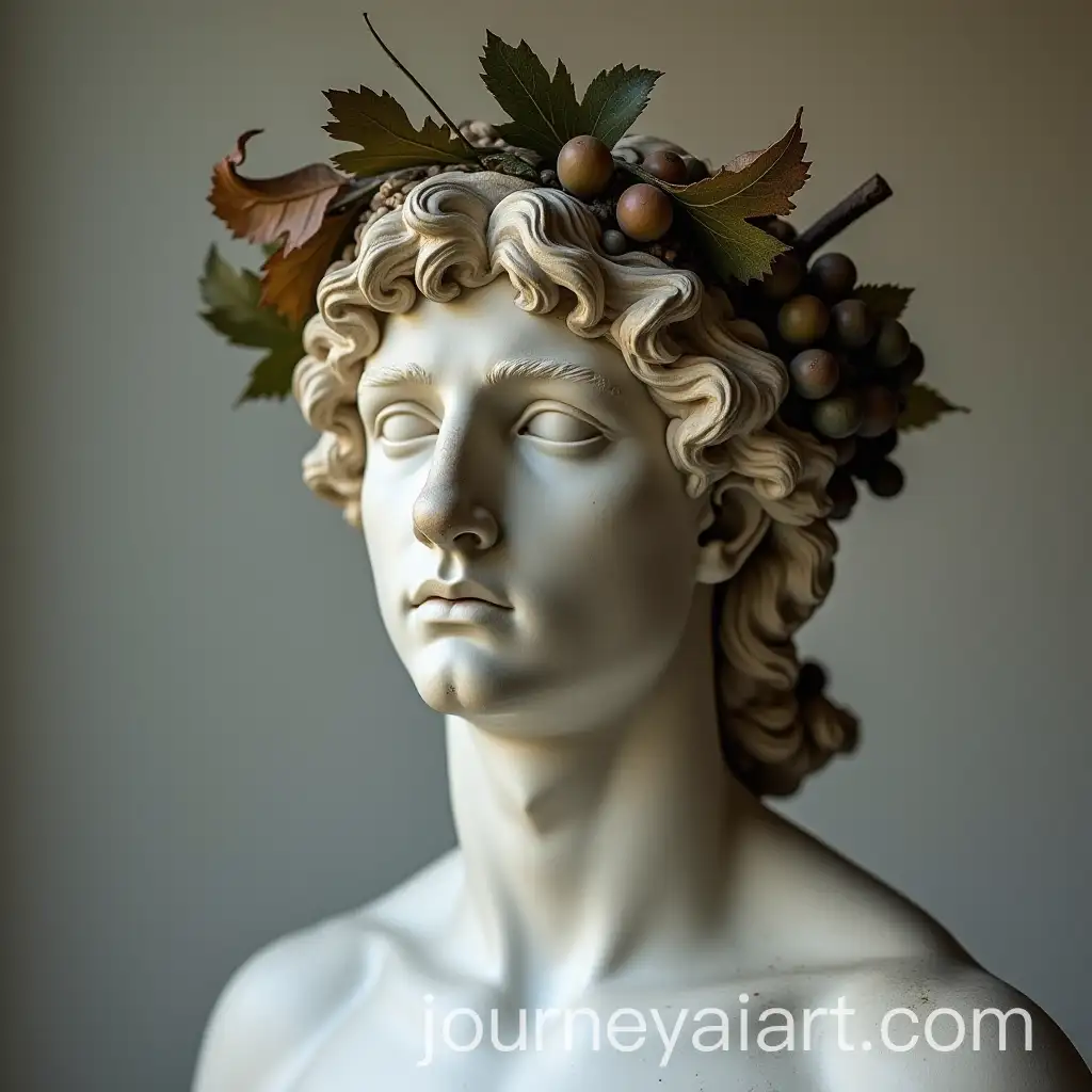 Greek-Statue-Teenage-Male-with-Leaf-Crown-and-Grapes