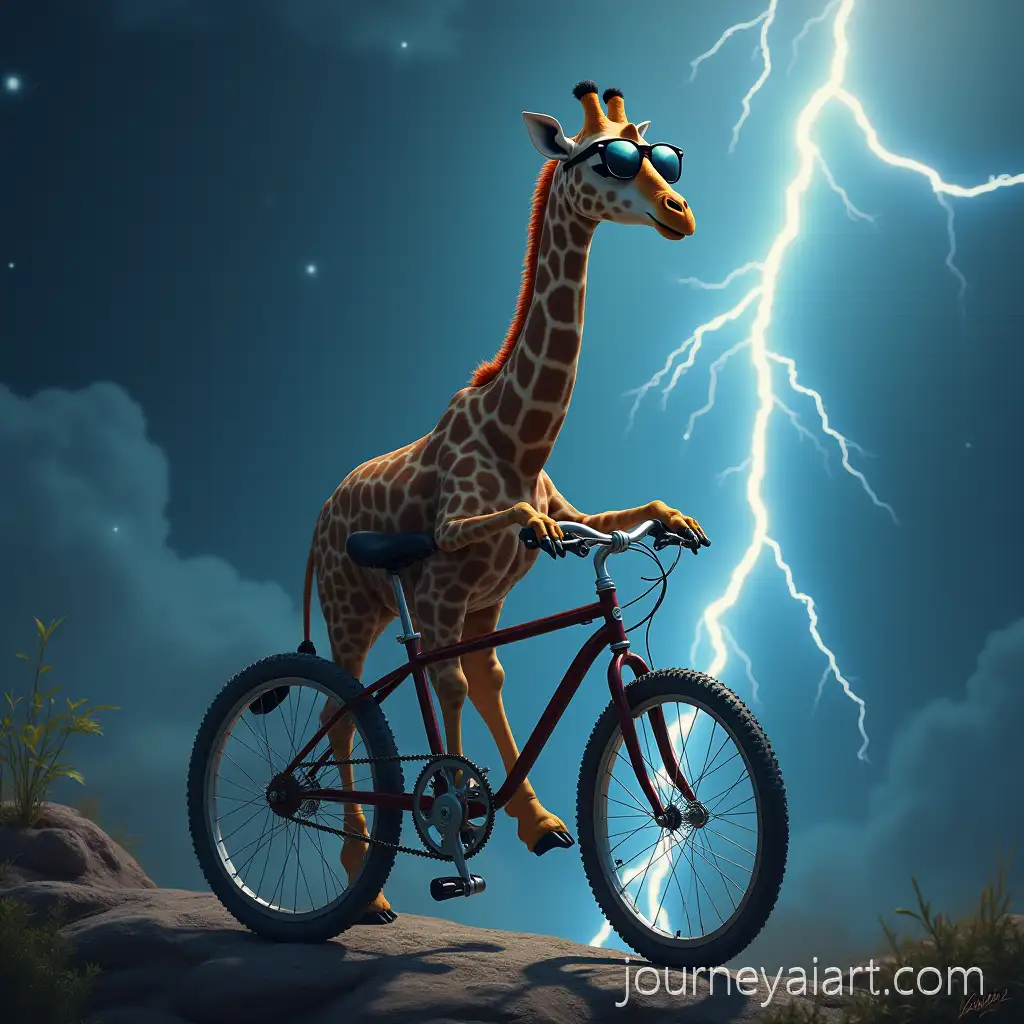 GiraffeAI-Image-Prompt-Expansion-in-Sunglasses-Riding-Bicycle-in-Space-During-Lightning-Storm