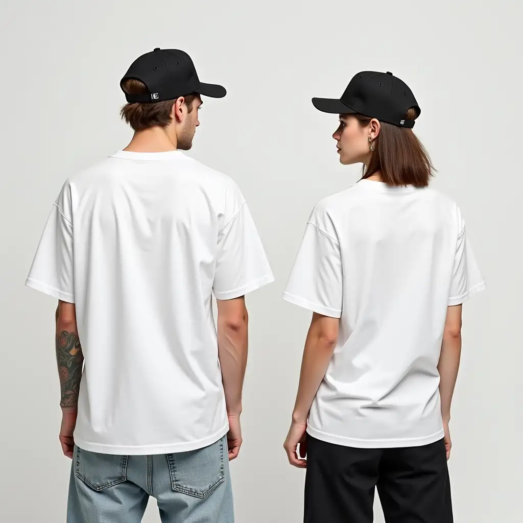 Street-Wear-Oversized-TShirt-and-Cap-Mockup-with-BMX-Vibe-for-Men-and-Women