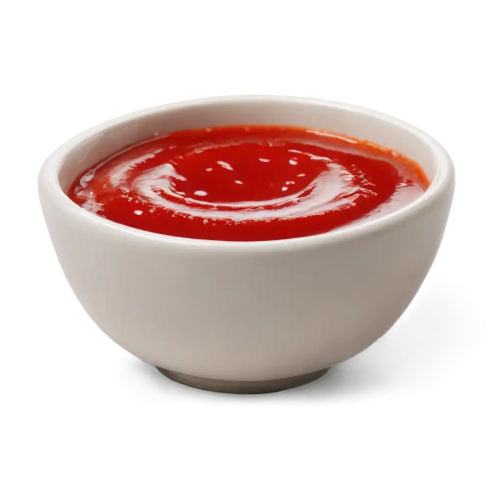 Red-Tomato-Ketchup-in-Small-White-Bowl-PNG-Image-for-Culinary-and-Product-Designs