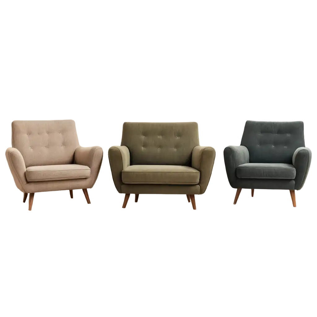 Collection-of-Retro-Vantage-Armchairs-and-Single-Seat-Sofas-PNG-Cutouts-on-Transparent-Background