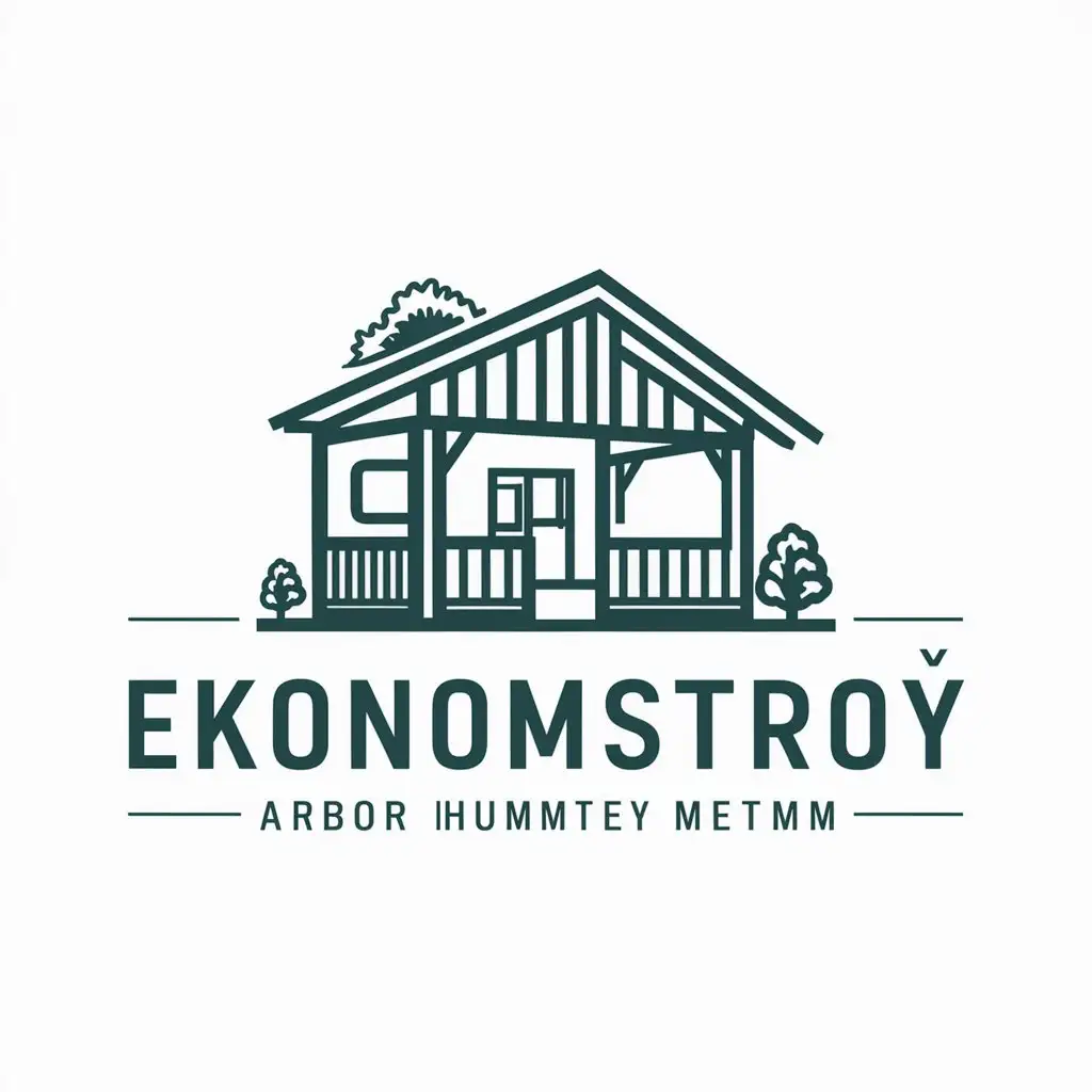 LOGO-Design-For-EkonomStroy-Arbor-and-Summer-House-Theme-with-Clear-Background