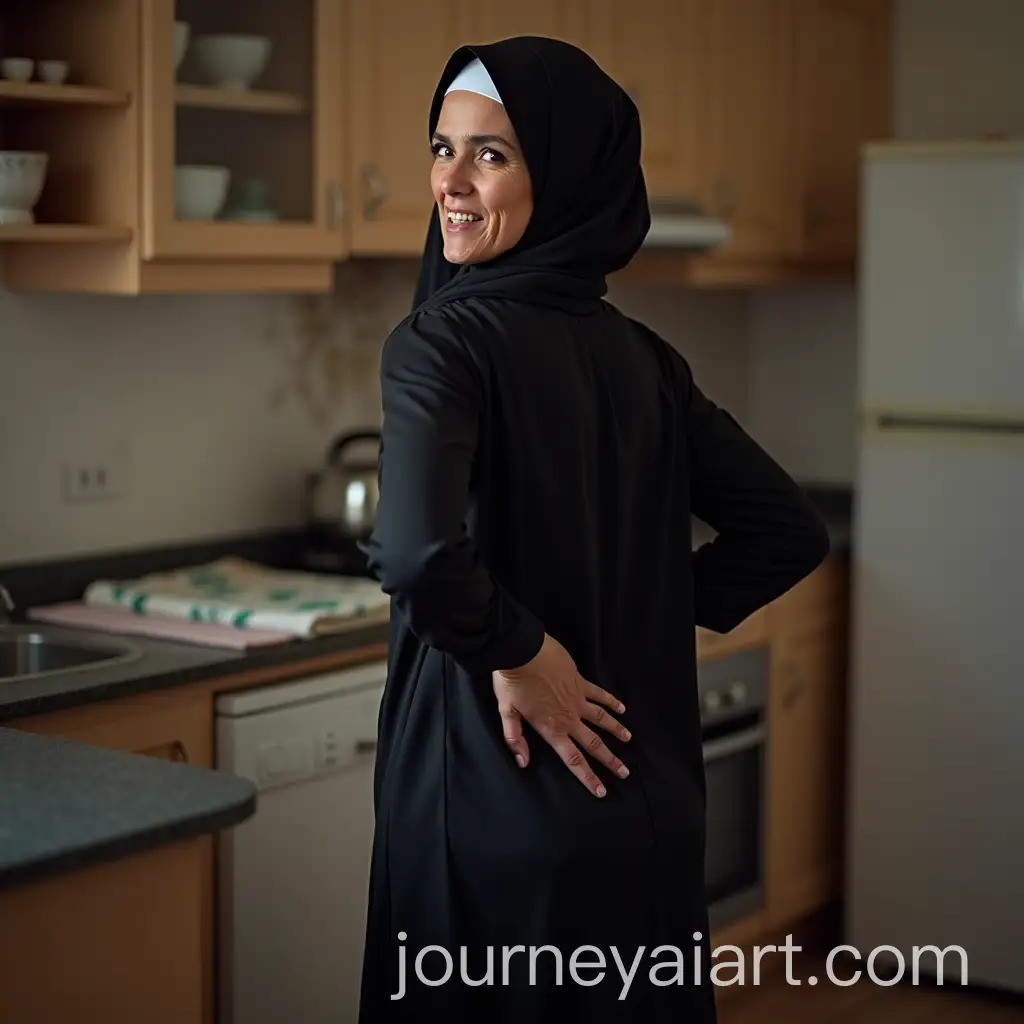Saudi-Arabian-Woman-ExperAI-Art-Prompt-Expansioniencing-Back-Pain-While-Doing-Housework-in-Traditional-Clothing