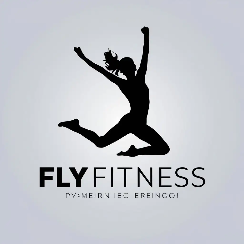 LOGO-Design-For-FlyFitness-Dynamic-Girl-Jumping-with-Clear-Background