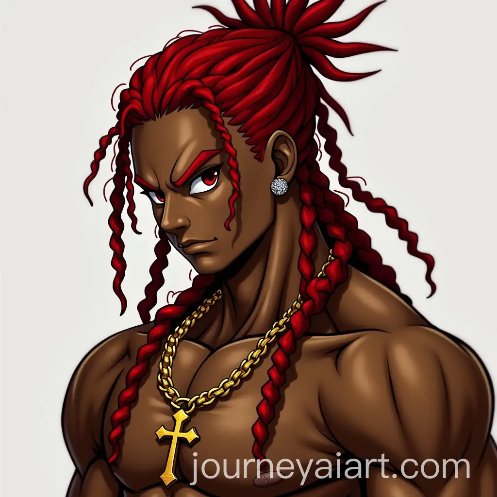 Muscular-Male-Character-with-Red-Dreadlocks-and-Gold-Chain-in-Dragon-Ball-Z-Style