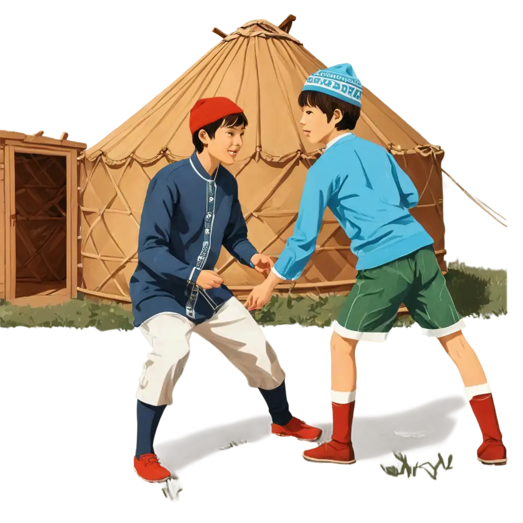 PNG-Illustration-of-Two-12YearOld-Boys-Playing-the-Kazakh-Game-Asyk-Ata-and-Gra-in-Front-of-a-Yurt