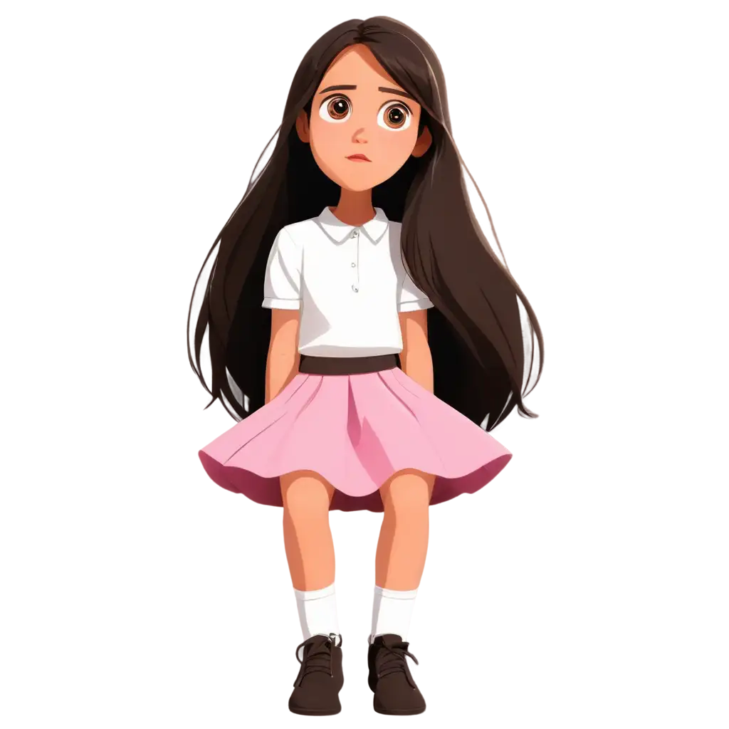 Surprised-and-Cute-10YearOld-Girl-in-Cartoon-Style-PNG-Image