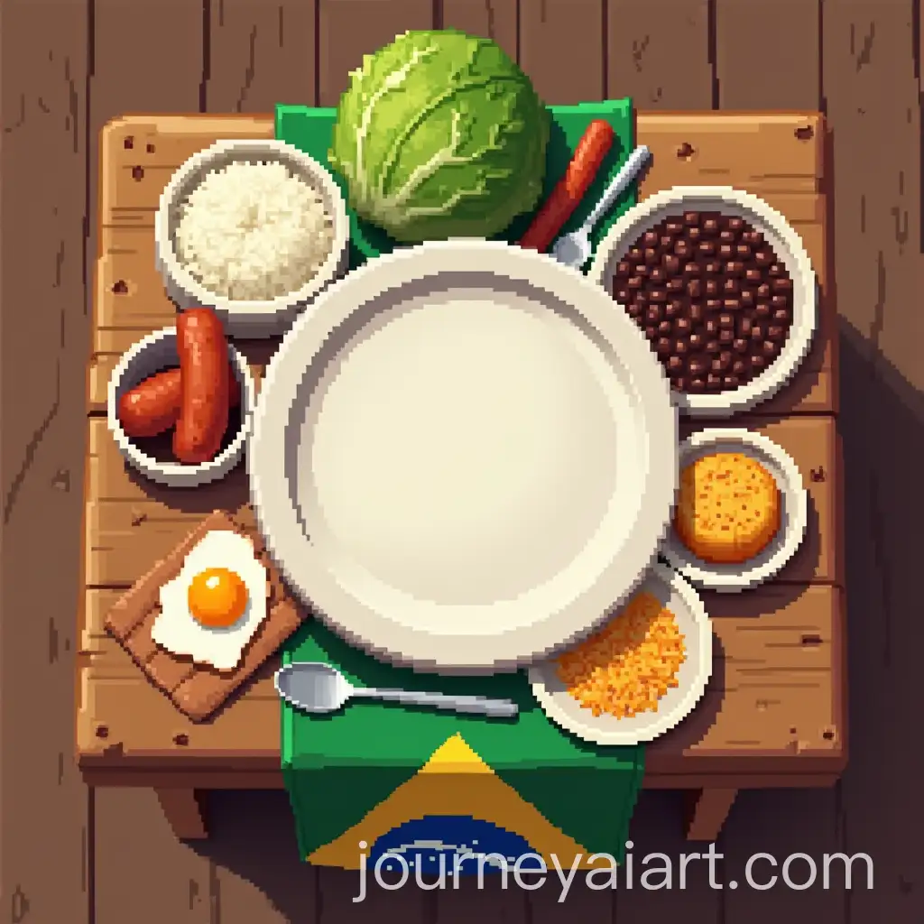 Brazilian-FeijoadaAI-Art-Prompt-Expansion-Ingredients-on-a-Colorful-Table-in-Pixel-Art-Style