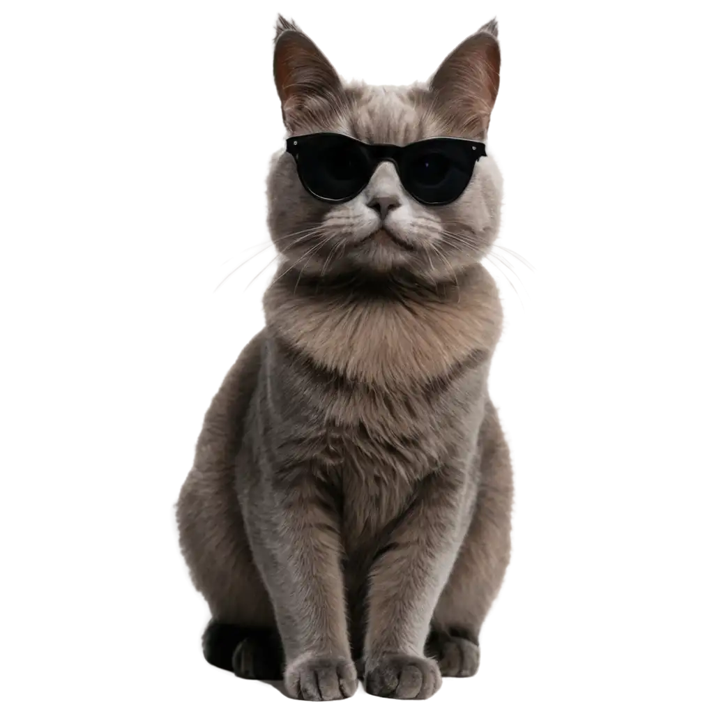 Cat-in-Dark-Glasses-PNG-HighQuality-Transparent-Image-for-Versatile-Use