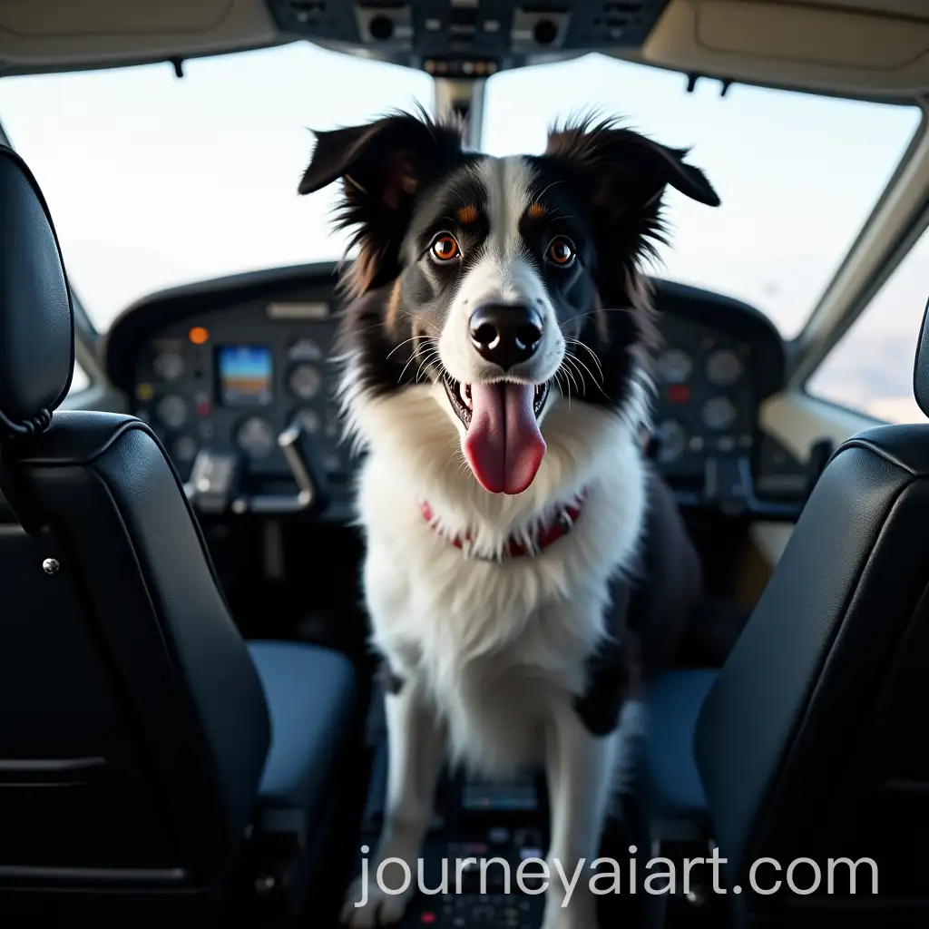 Border-Collie-Dog-Posing-in-Airplane-Cockpit-Wearing-Pilot-Suit