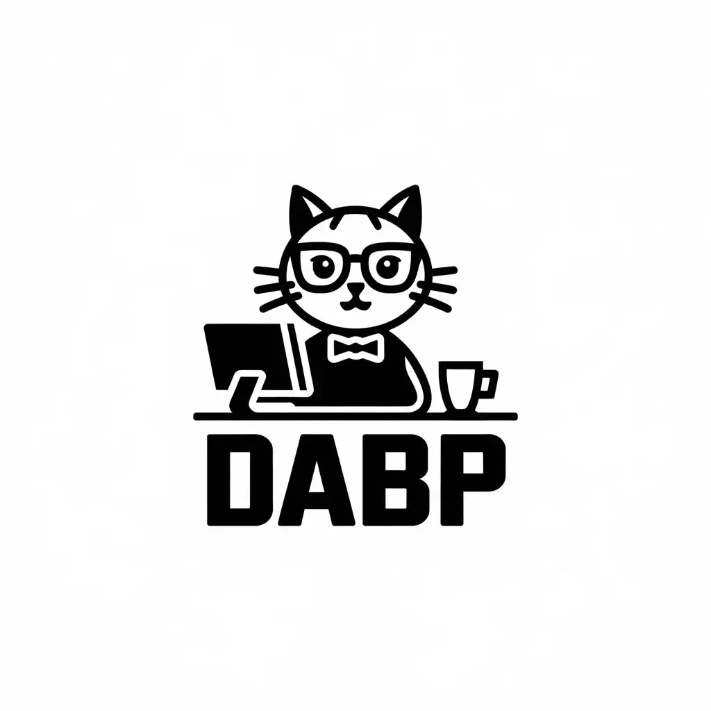 a vector logo design,with the text "dabp", main symbol:Programmer cat,Moderate,be used in Sports Fitness industry,clear background