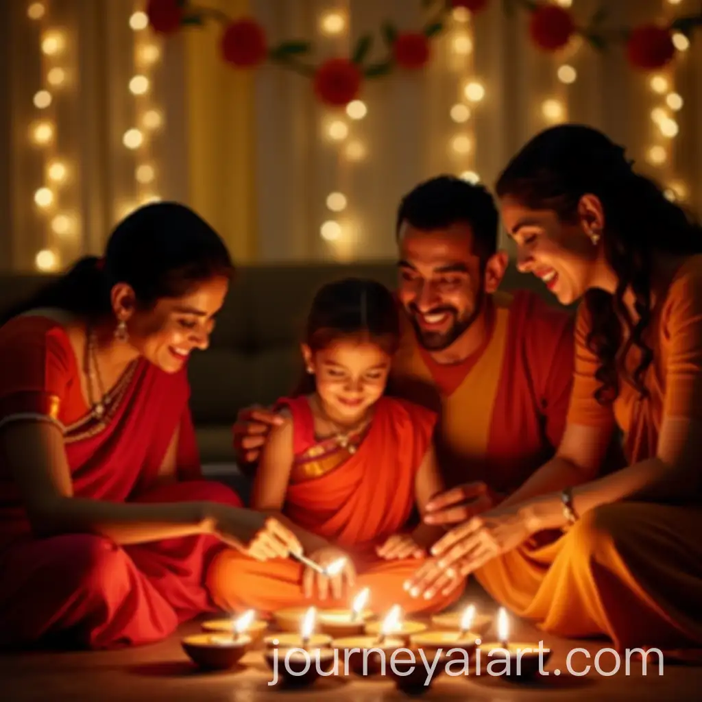 Joyful-Family-Celebration-Lighting-Diyas-for-Diwali
