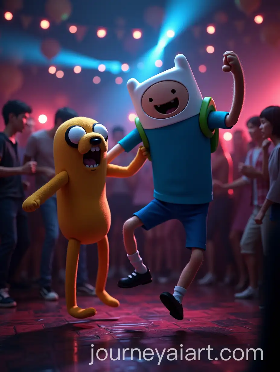 Finn-and-Jake-Dancing-at-a-Wild-Party-with-Human-Partygoers