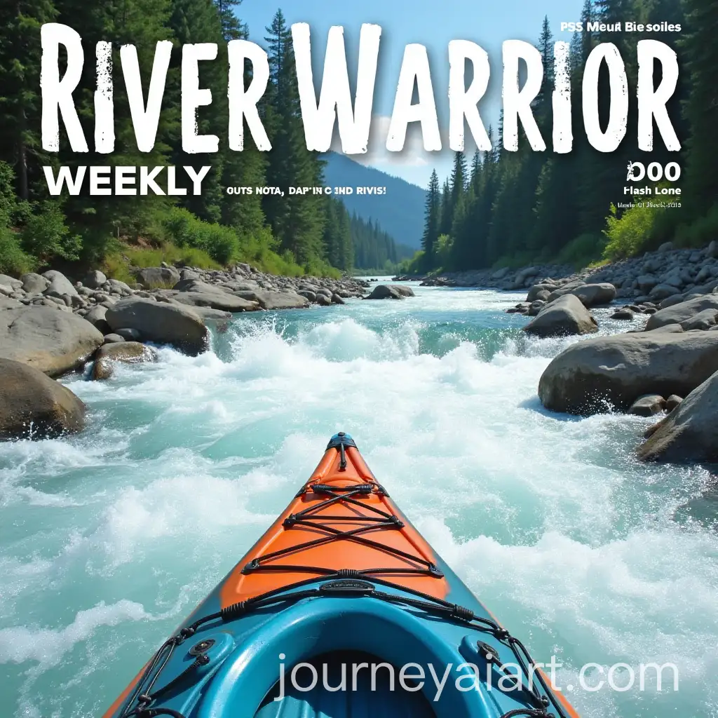 Magazine-Cover-of-River-Warrior-Weekly-with-Kayak-and-Rapids