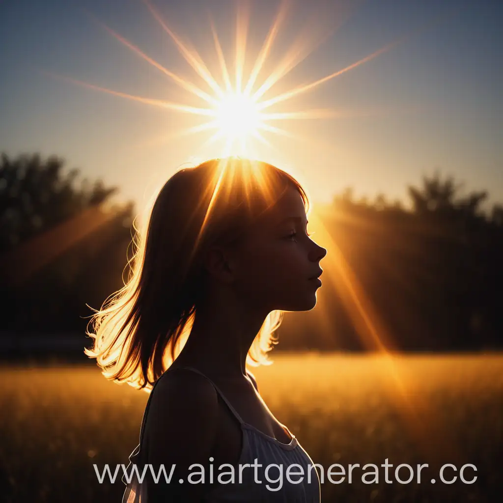 Silhouette-of-a-Girl-Glowing-under-the-Suns-Rays