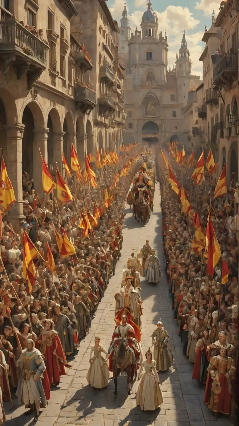 Ferdinand and Isabella Leading Royal Procession in Spain