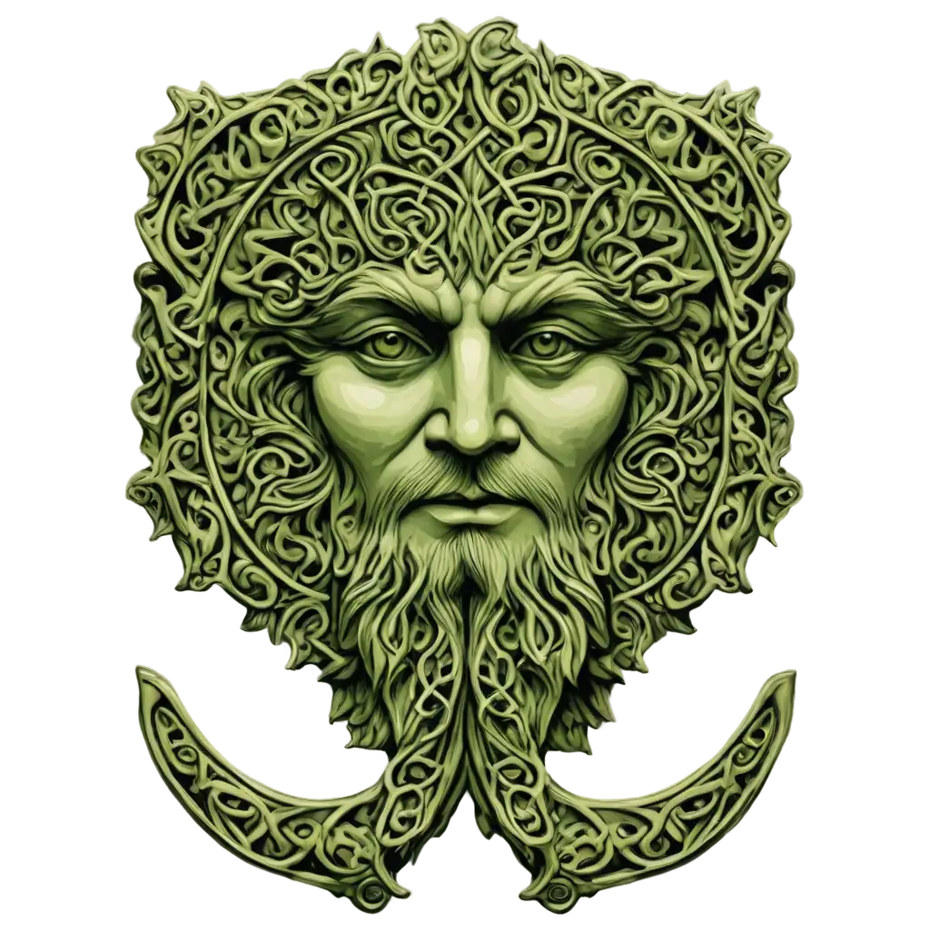 Green-Man-Celtic-Illustration-PNG-Enchanting-Artwork-for-Mythological-Designs