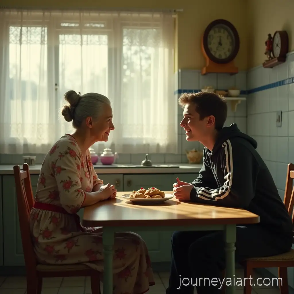 Elderly-Russian-Grandmother-and-GrandAI-Image-Prompt-Expansionson-Sharing-a-Nostalgic-Moment-in-a-Sovietstyle-Kitchen