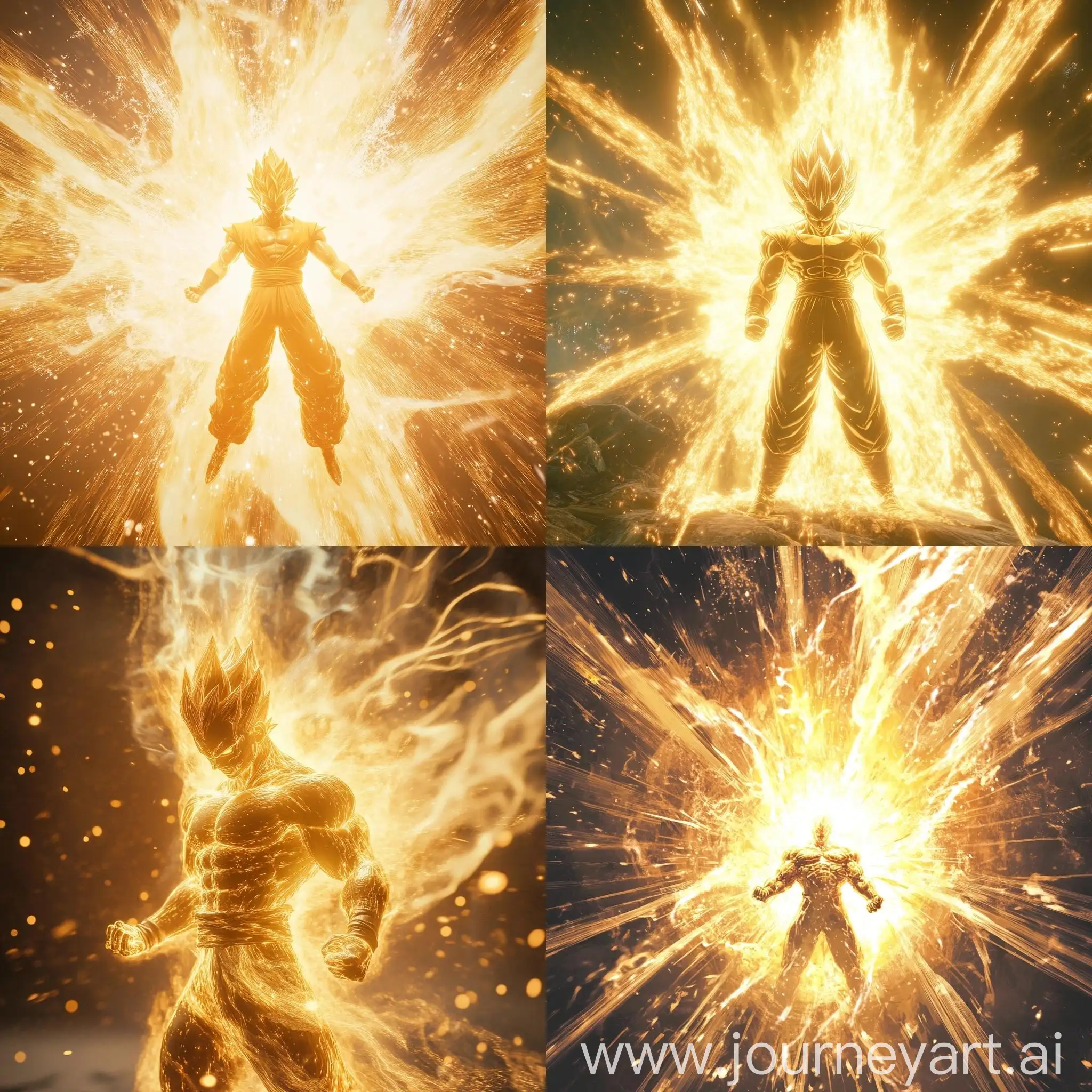 Goku-in-Super-Saiyan-Form-Expelling-Golden-Aura-with-Rays-Dragon-Ball-Z-Style