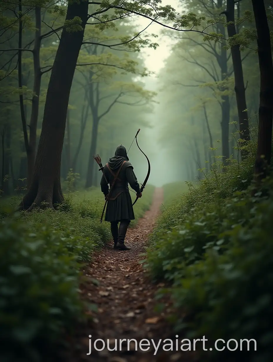FirstPerson-POV-of-Robin-Hood-CAI-Art-Prompt-Expansionrouching-in-a-Medieval-Forest-Ambush