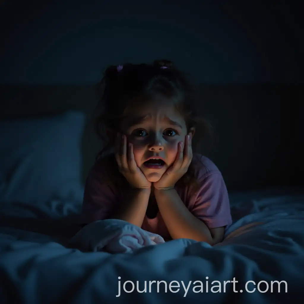 Young-Girl-Crying-at-Night-Beside-Bed