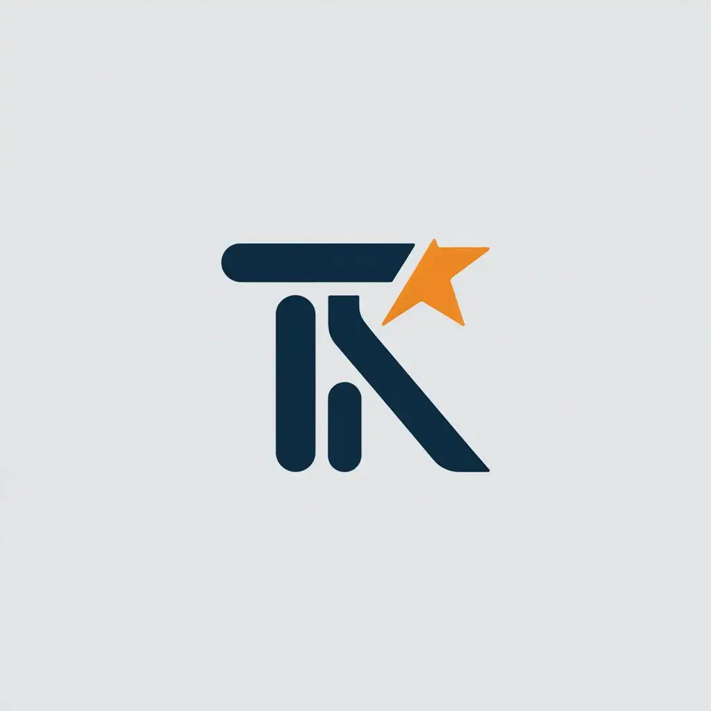 a vector logo design,with the text "Tk", main symbol:magic wand,Minimalistic,clear background