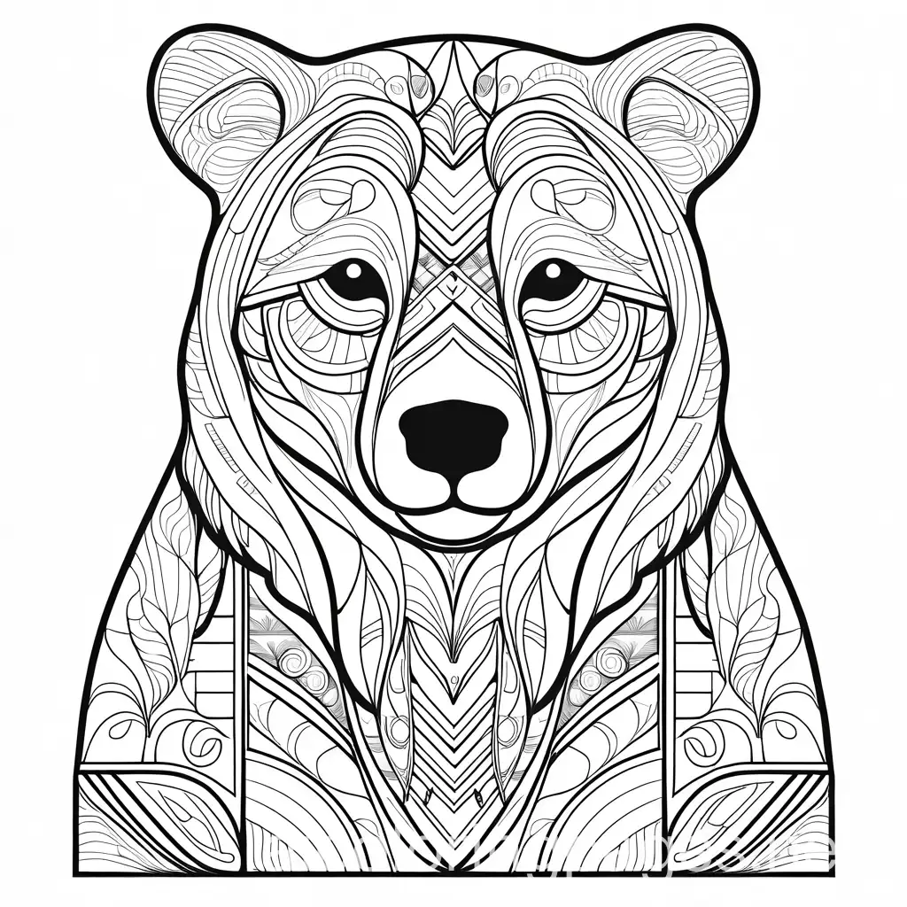 Native-American-Style-Bear-Coloring-Page-with-Crisp-Black-Lines