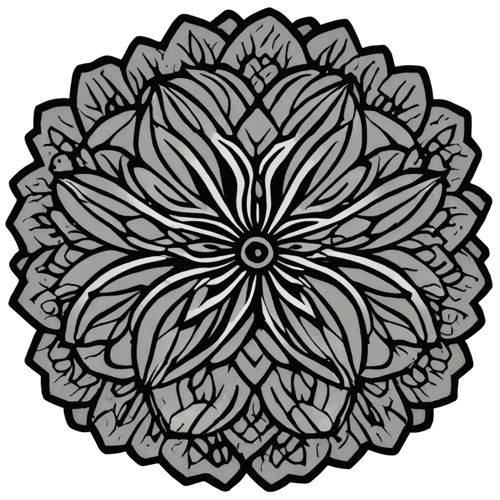 HighQuality-Black-and-White-Mandala-Pattern-PNG-Image-for-Artistic-and-Design-Applications