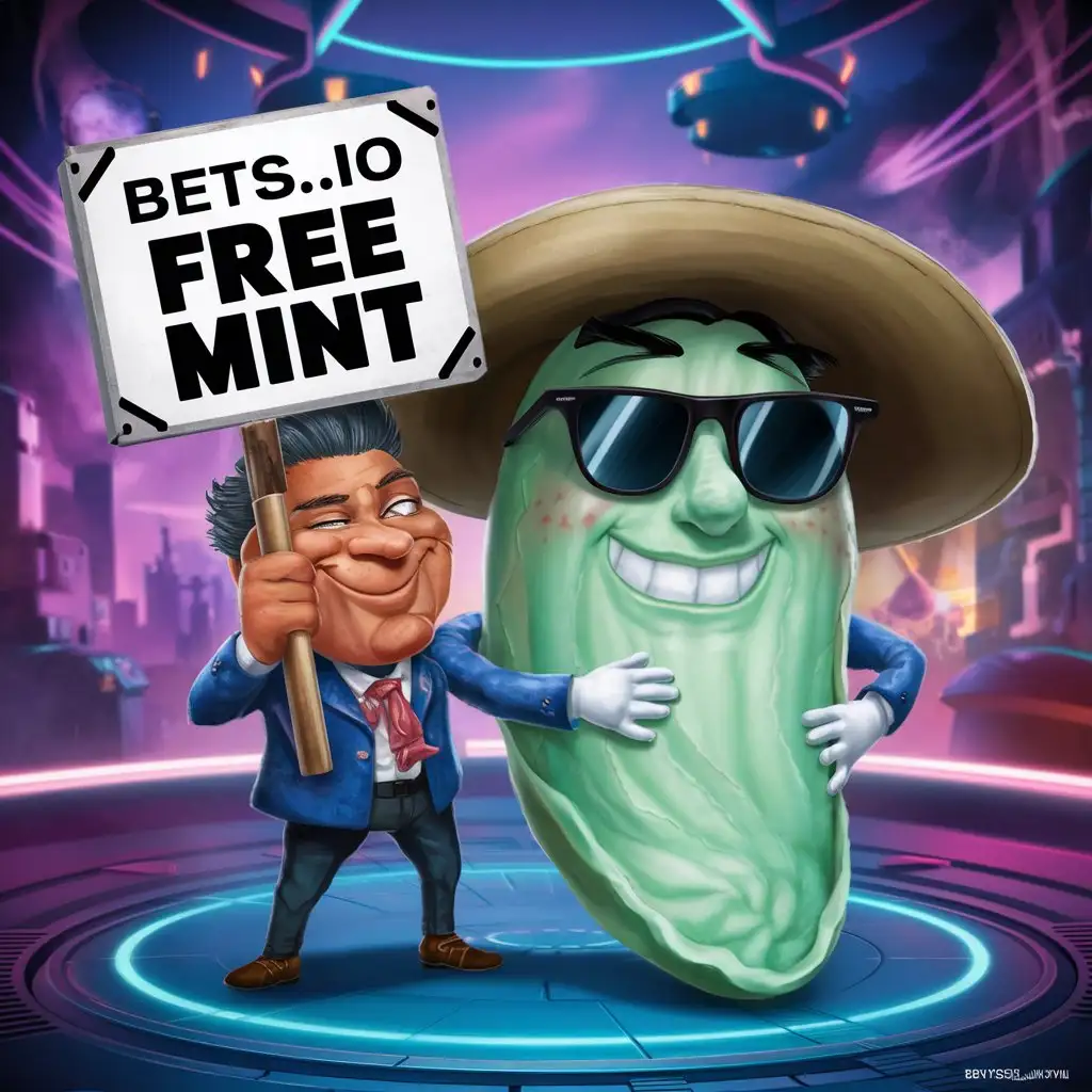 create a funny and engaging meme about bets.io free mint