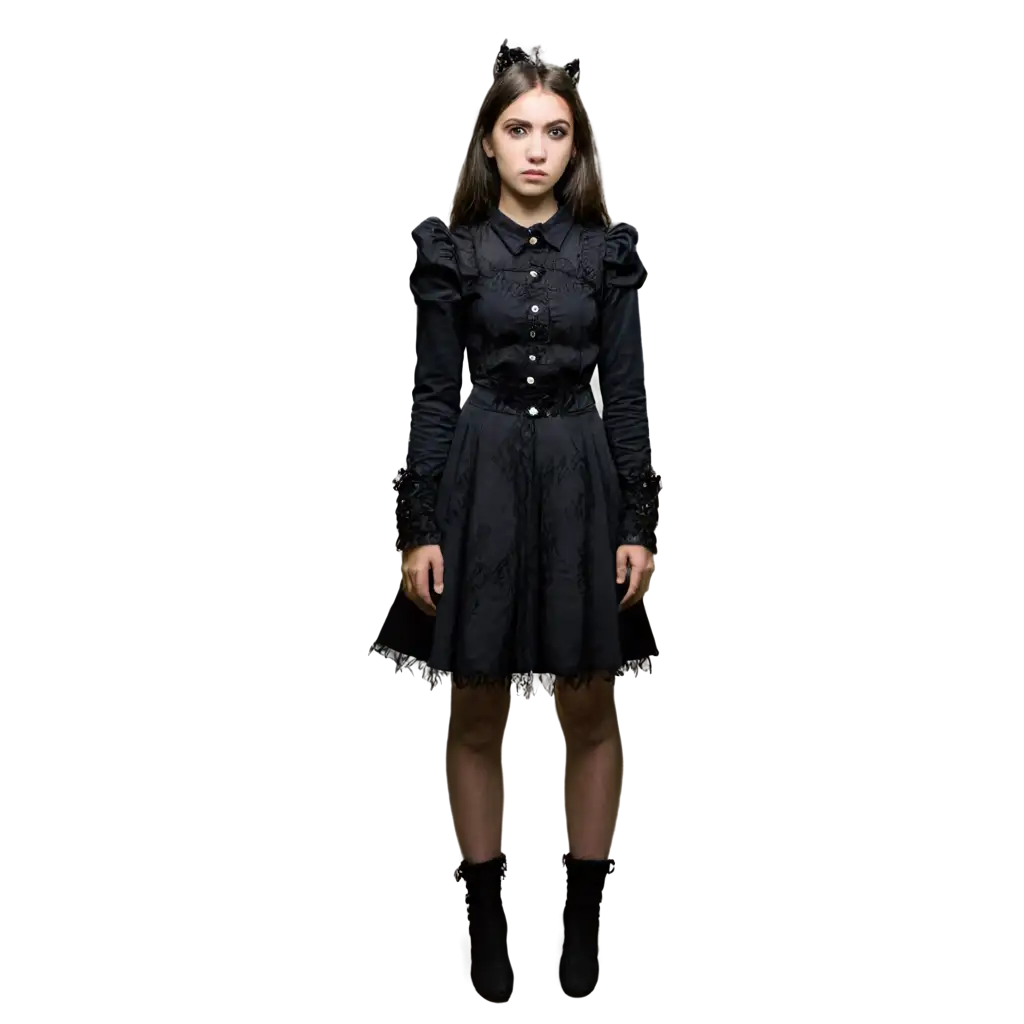 Girl with gothic coat