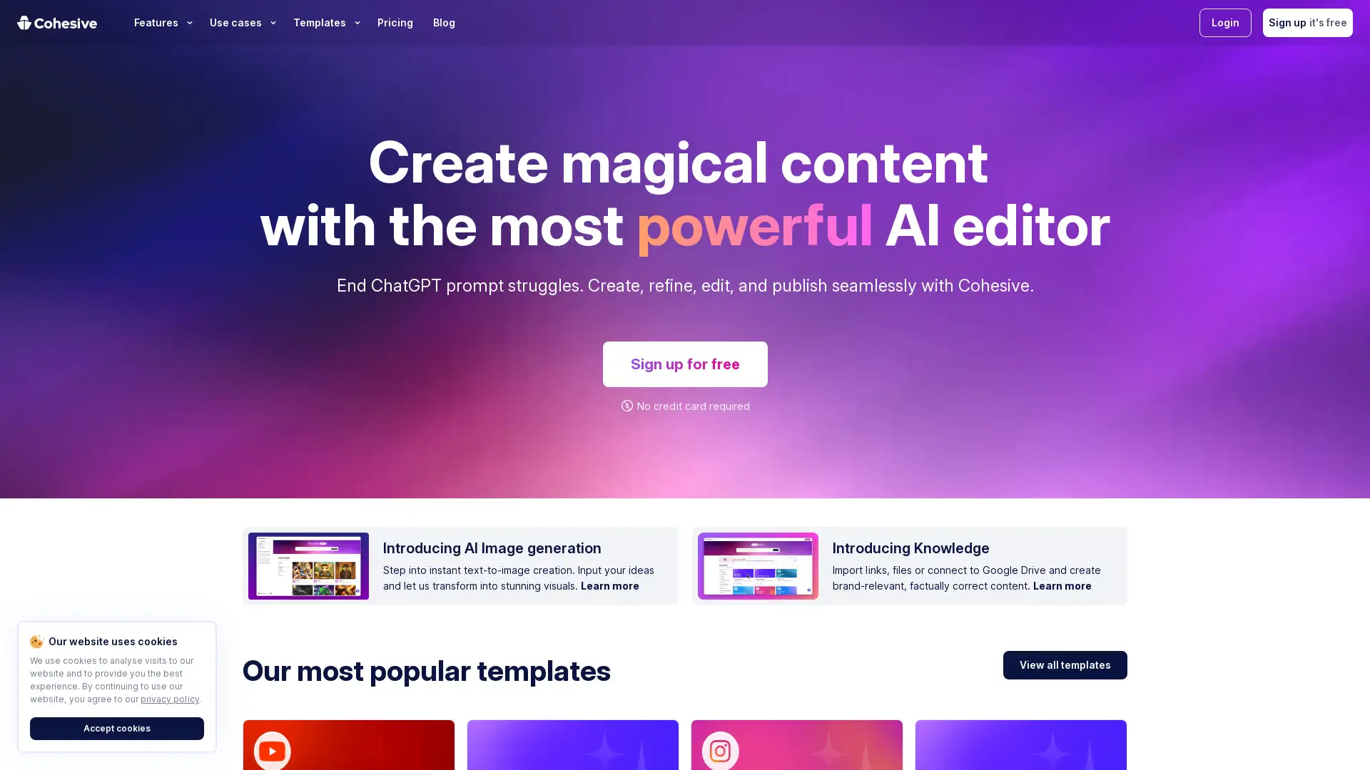 Create and collaborate with AI-driven content at lightning speed.