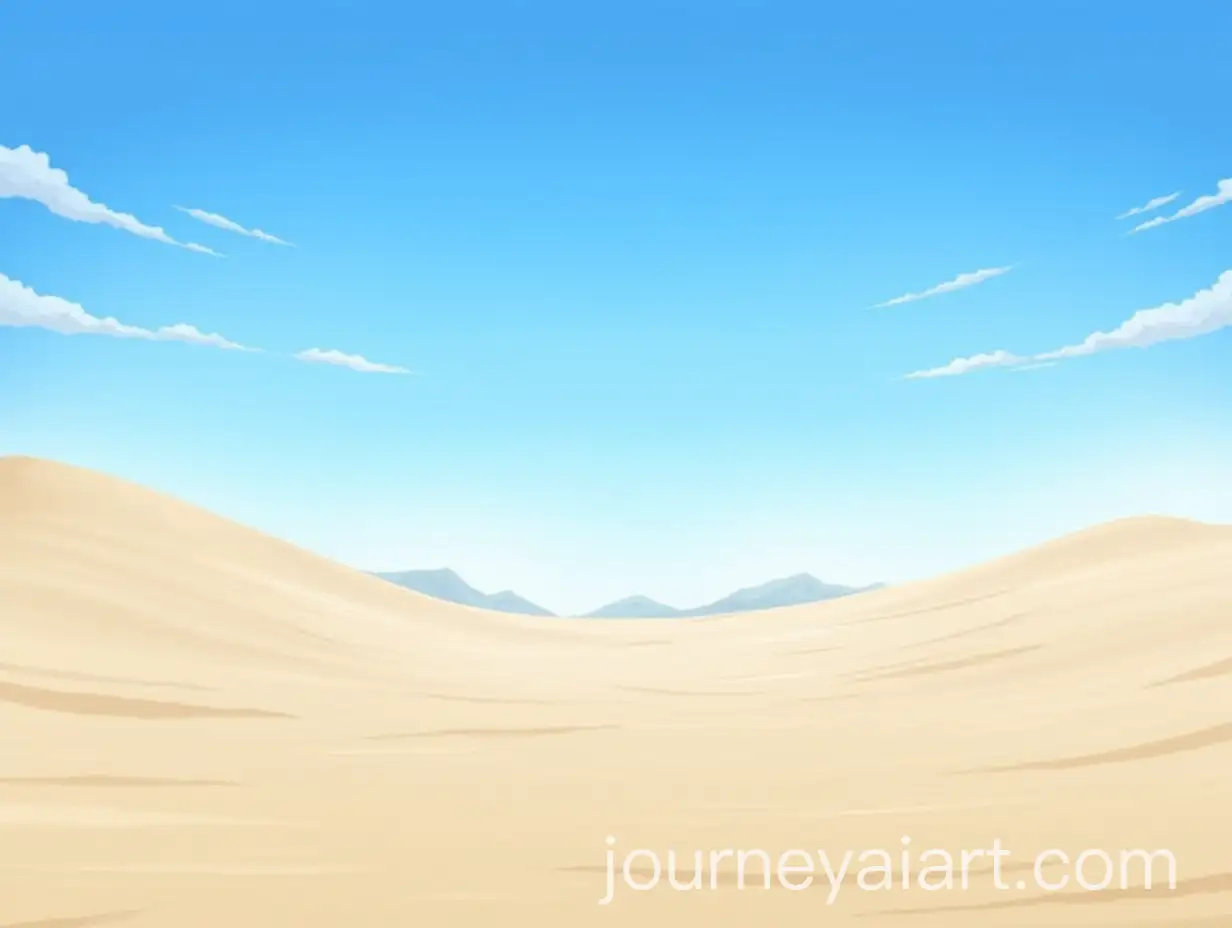 AnimeStyle-Blue-Sky-Desert-Landscape-withAI-Image-Prompt-Expansion-Vast-Sand-Dunes