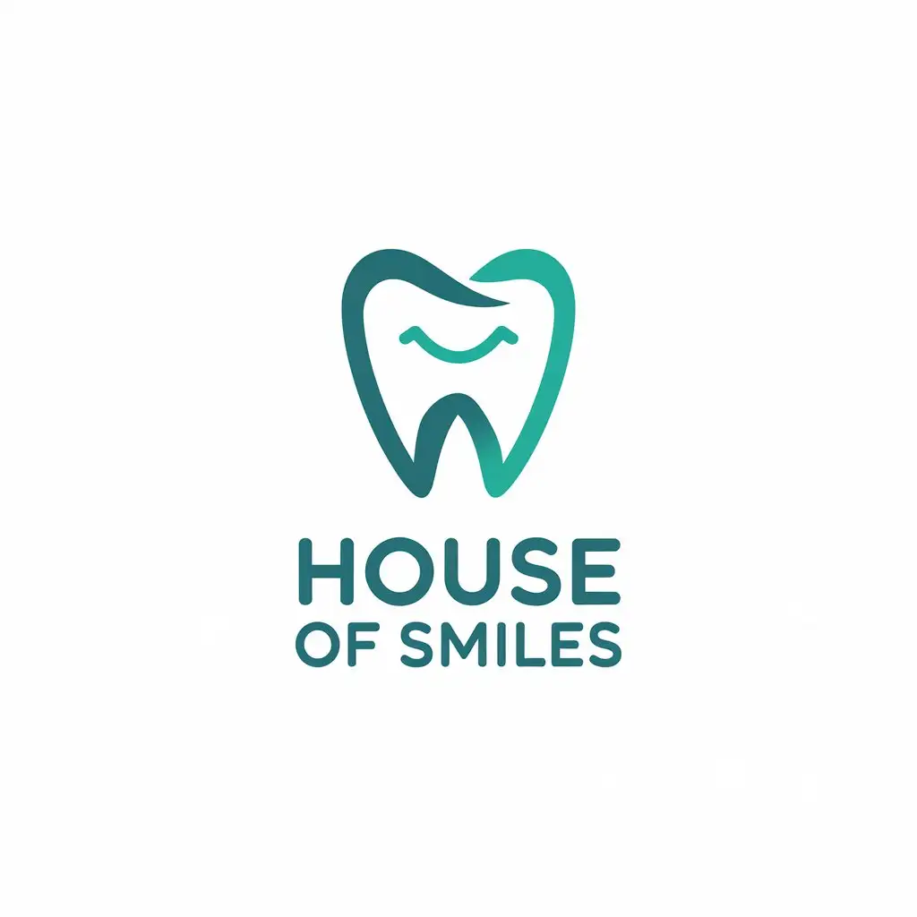 LOGO Design for House Of Smiles Tooth House Smile Symbol for Dental Medical Industry