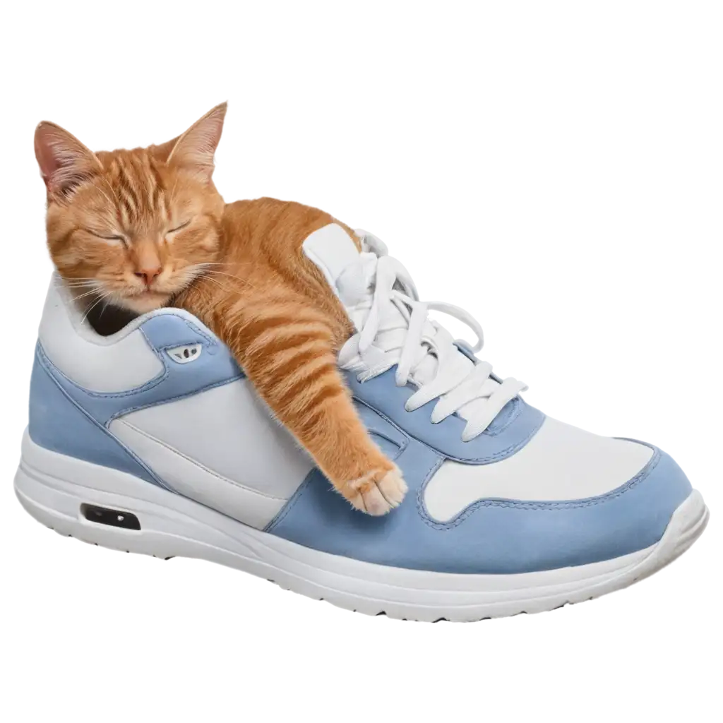 Captivating-Cat-Sleeping-on-Sneaker-PNG-Image