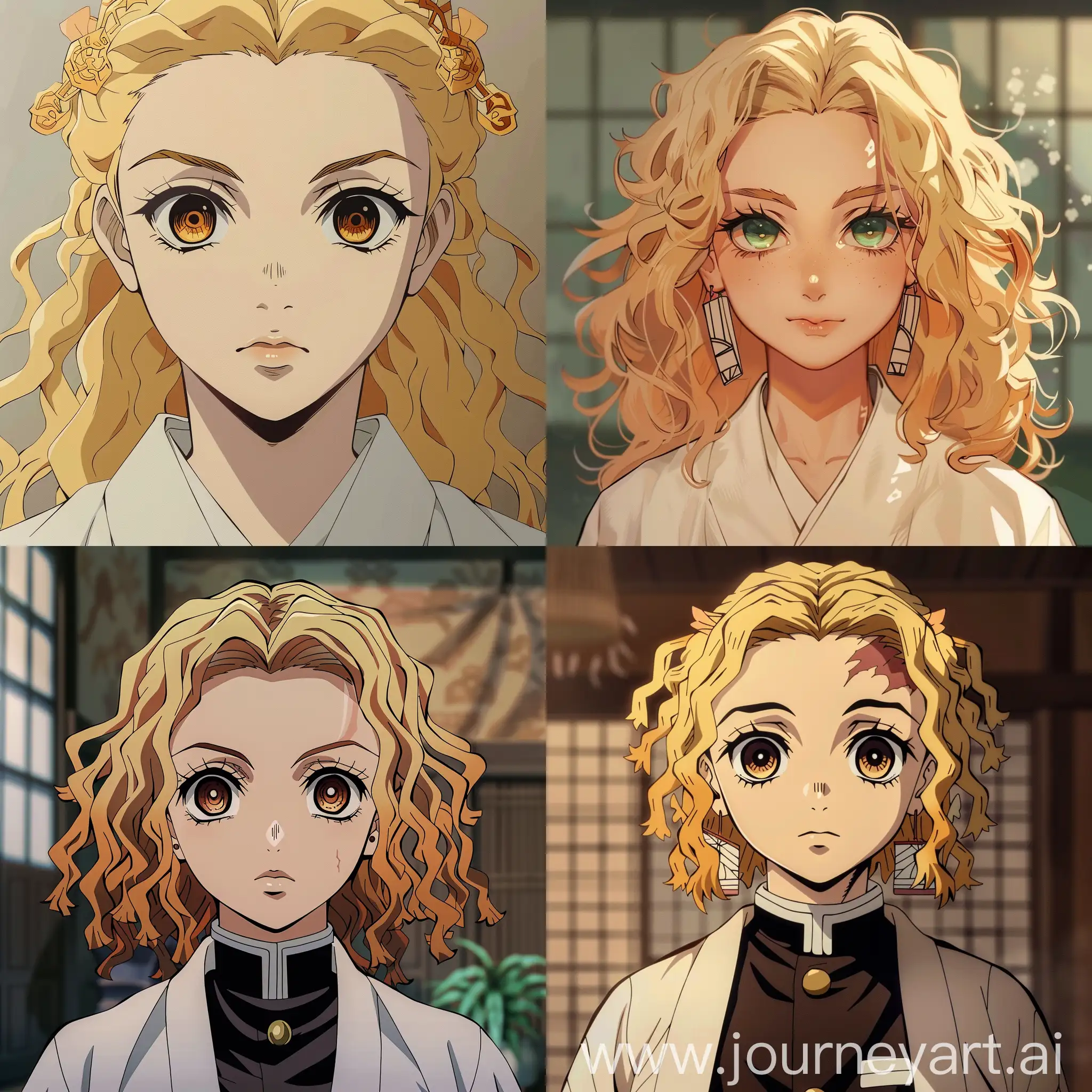 Demon-Slayer-Anime-Character-with-Blonde-Curly-Hair-in-White-Haori-Uniform