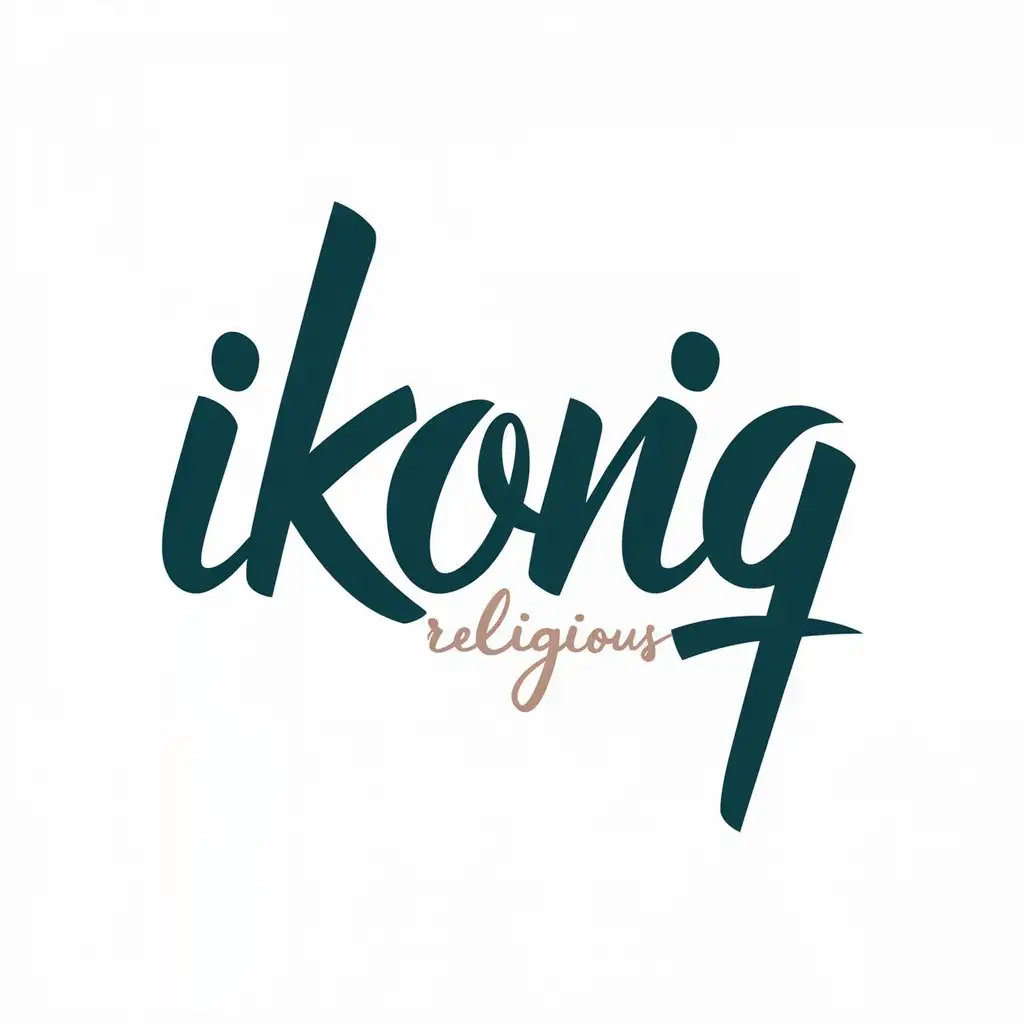 LOGO Design For IKONIQ Elegant Cursive Font with Spiritual Significance