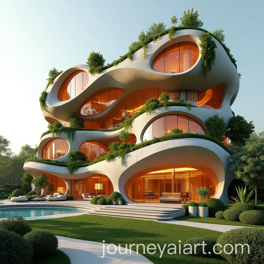 Futuristic-NatureInspired-Building-with-Pear-and-Tomato-Design-Elements