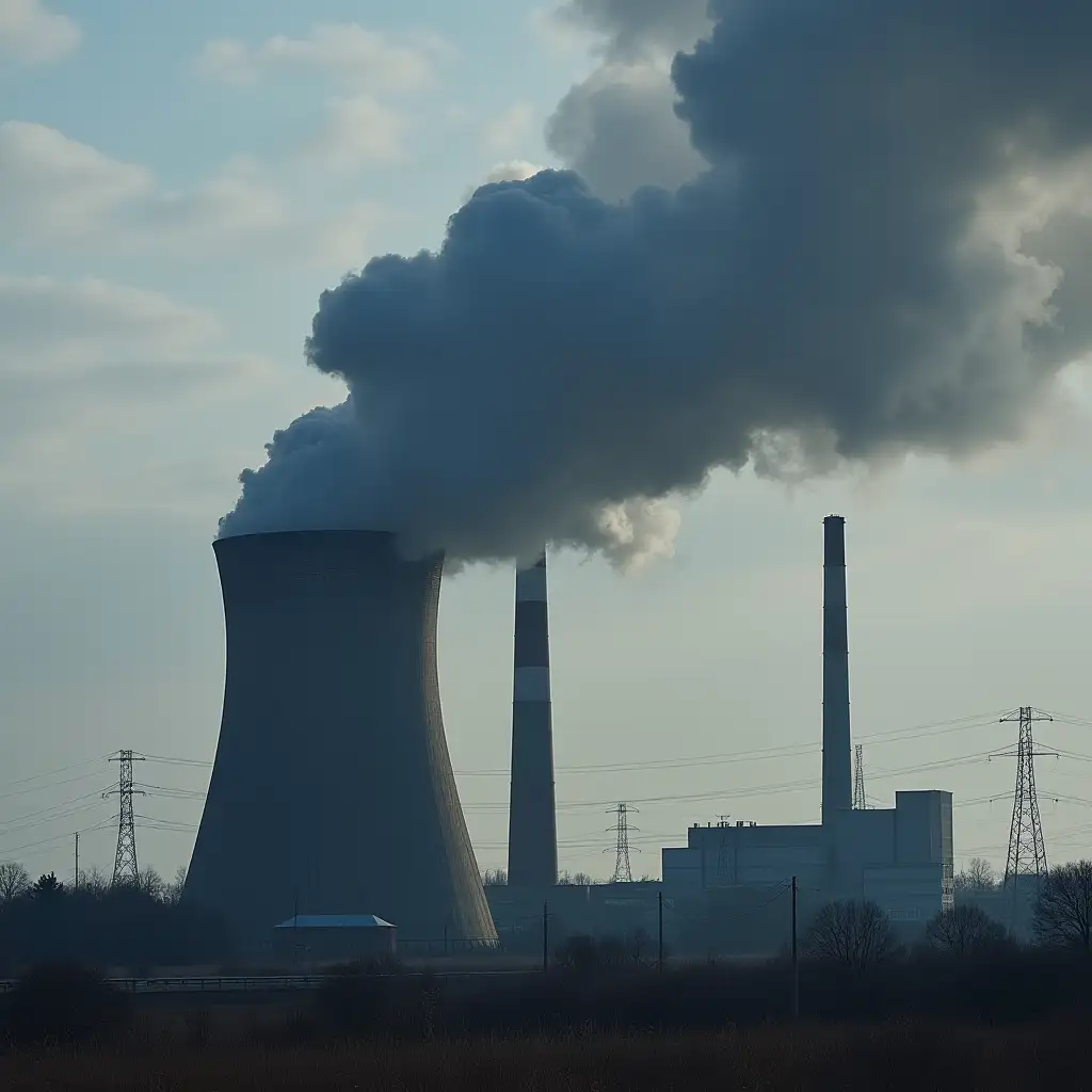 Coal power plant black smoke