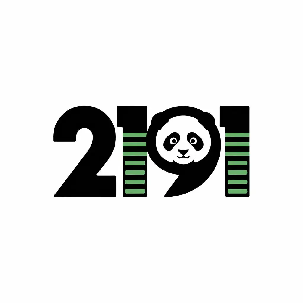 LOGO-Design-for-2191-Entertainment-Panda-Mascot-with-Modern-Vector-Aesthetics