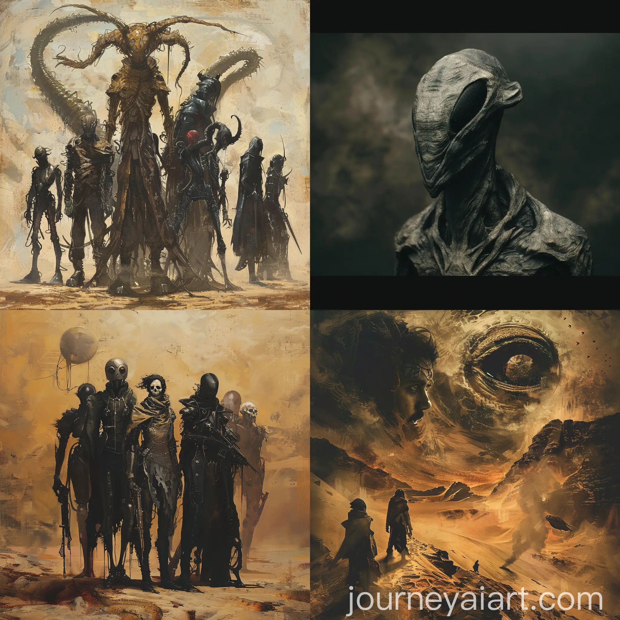 1980s-FilmInspired-Fantasy-Creatures-Gathering-in-Desert-Environment