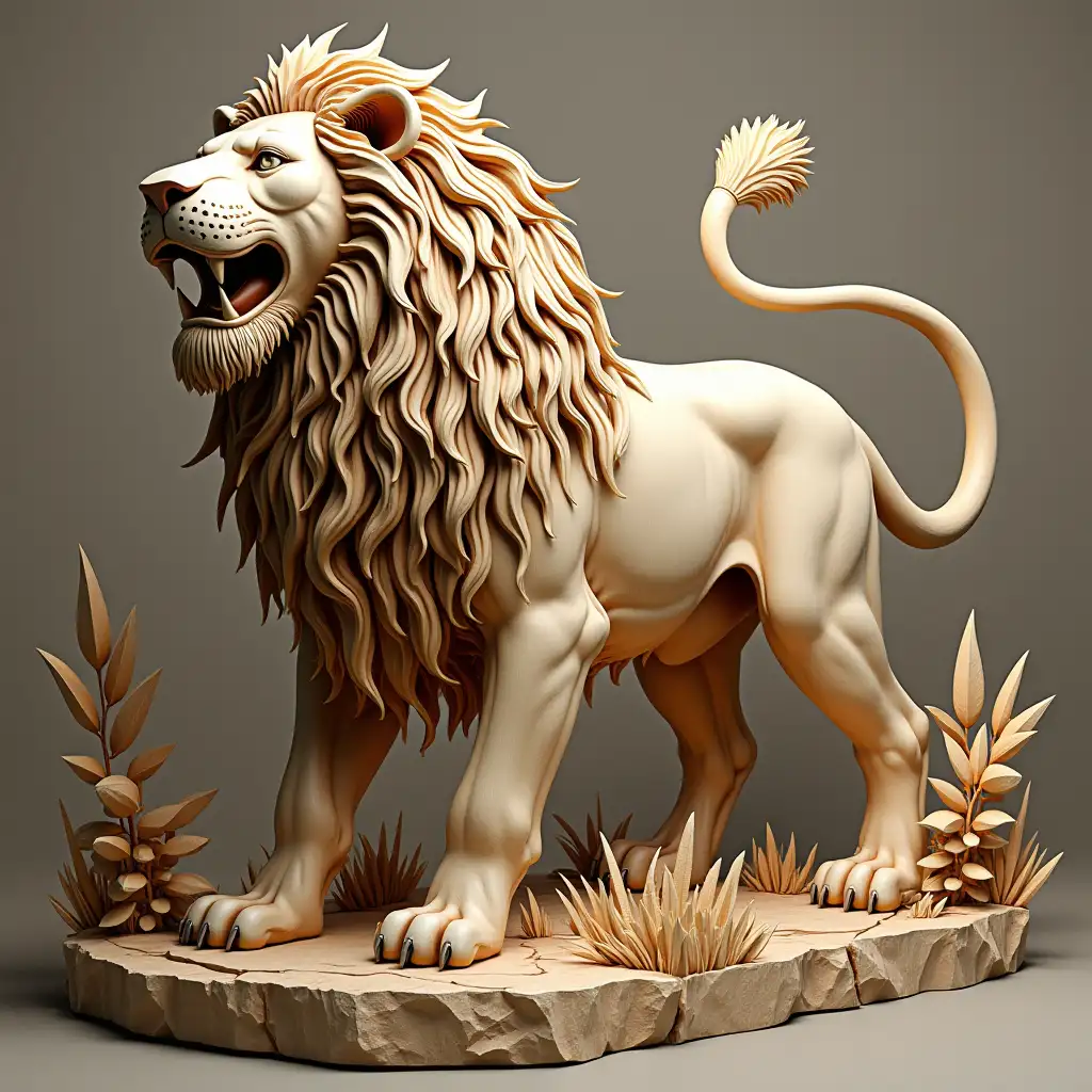 large lion full body for cnc engraving