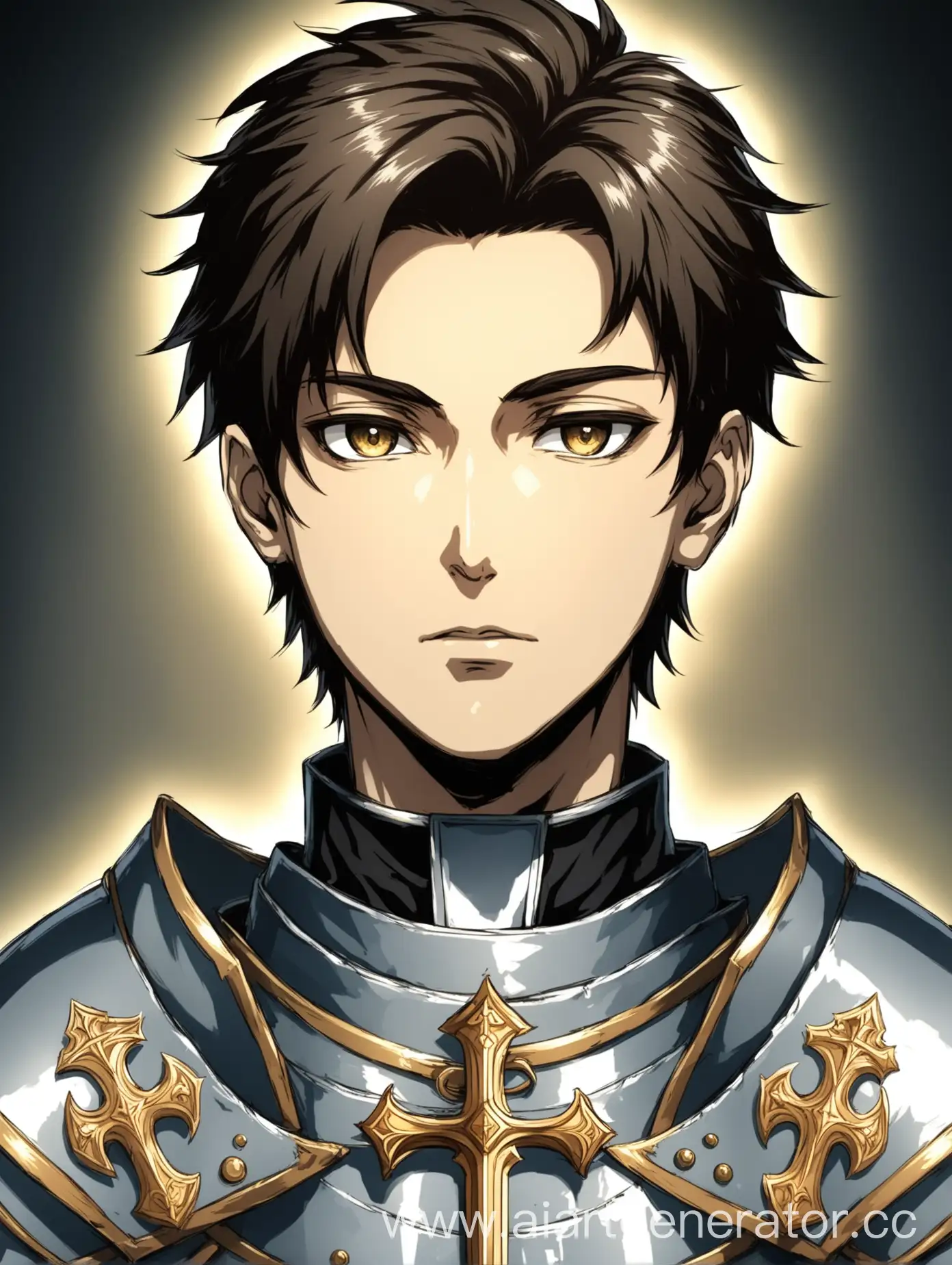 Anime-Style-Portrait-of-a-Boy-Priest-in-Armor-with-Sword-Symbol