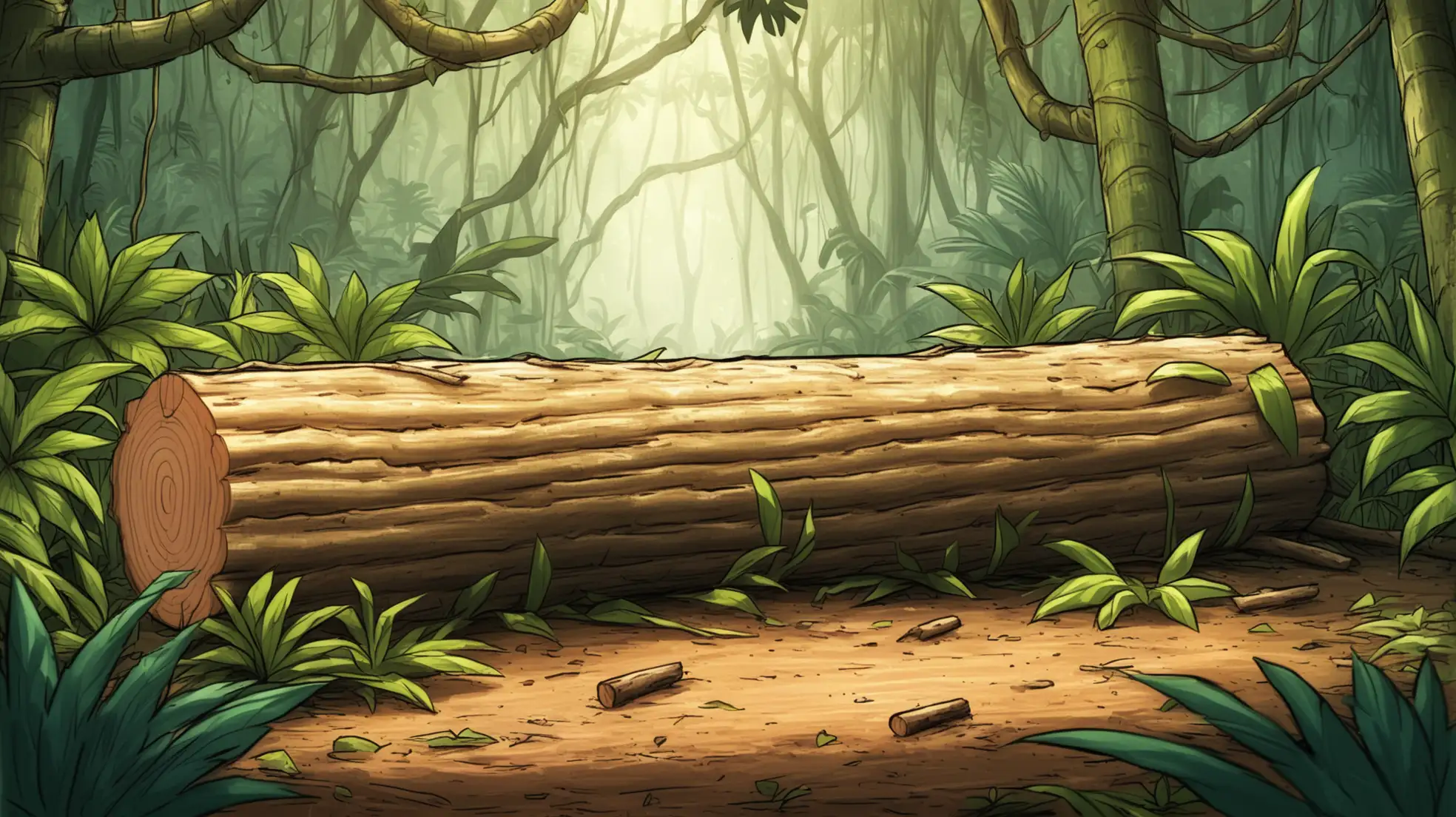 drawn log, jungle