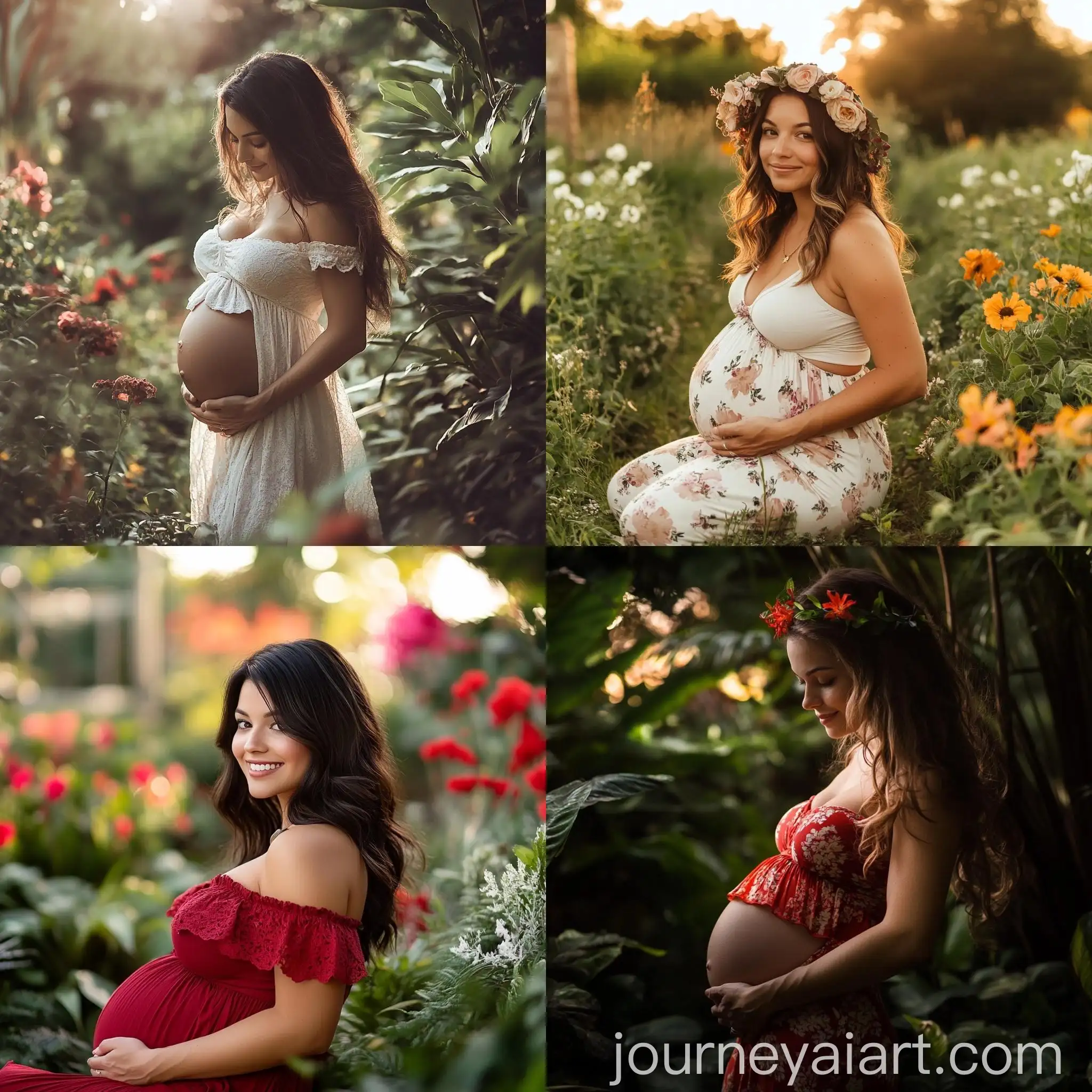 Beautiful-Pregnant-Woman-in-Garden-Setting
