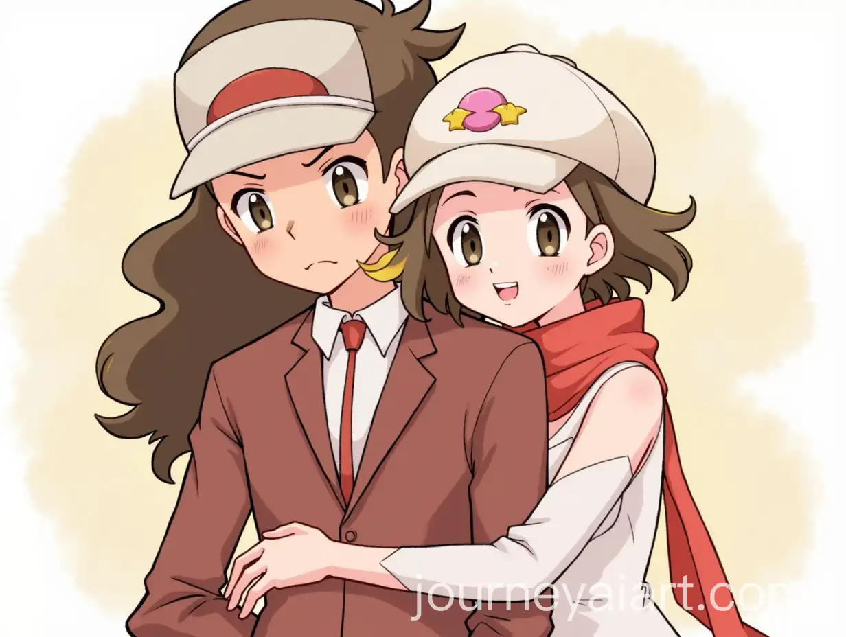 Couple-Embracing-in-PokmonInspired-Wedding-Scene