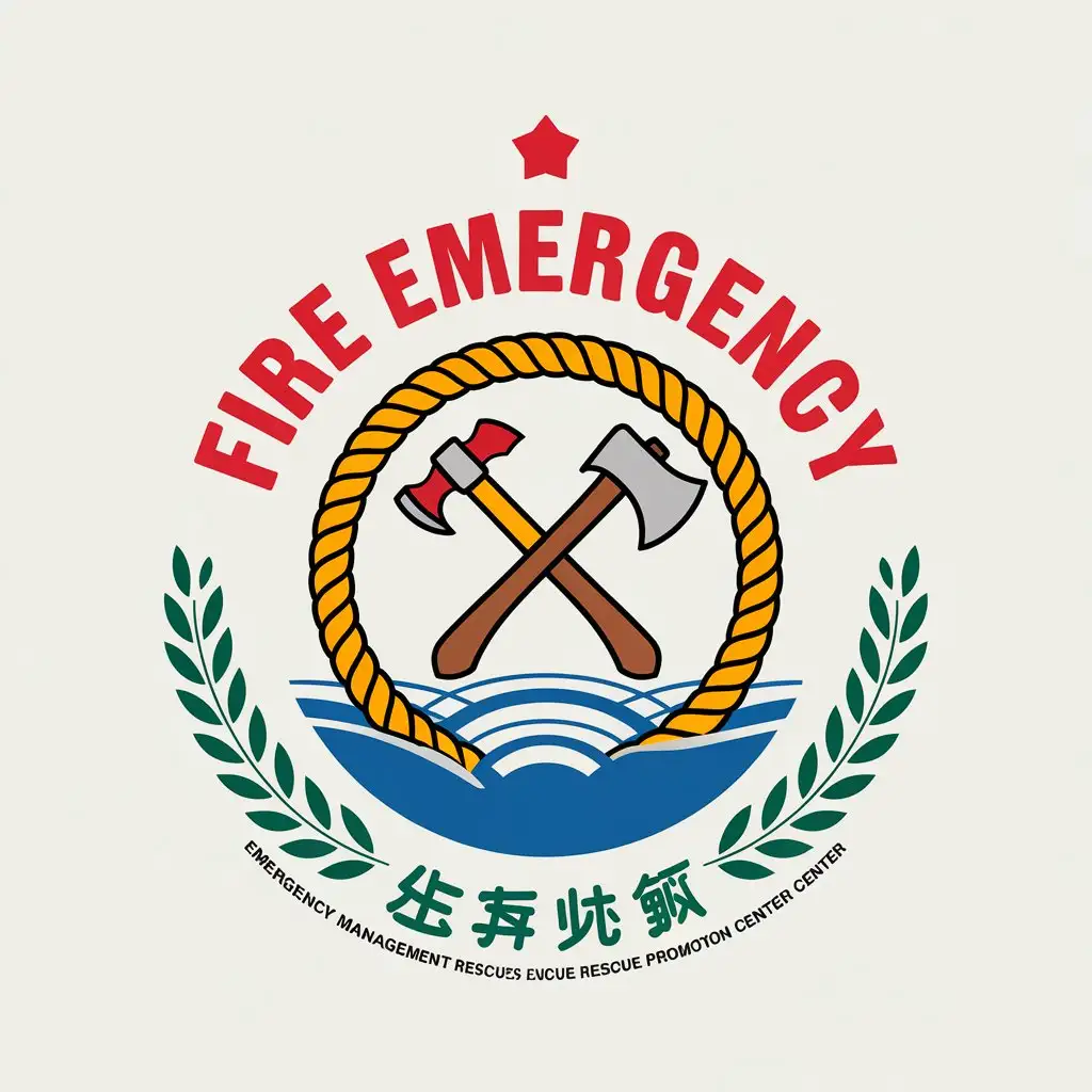 LOGO-Design-For-Emergency-Management-Department-Rope-Circle-with-Hammer-Axe-and-Olive-Branch